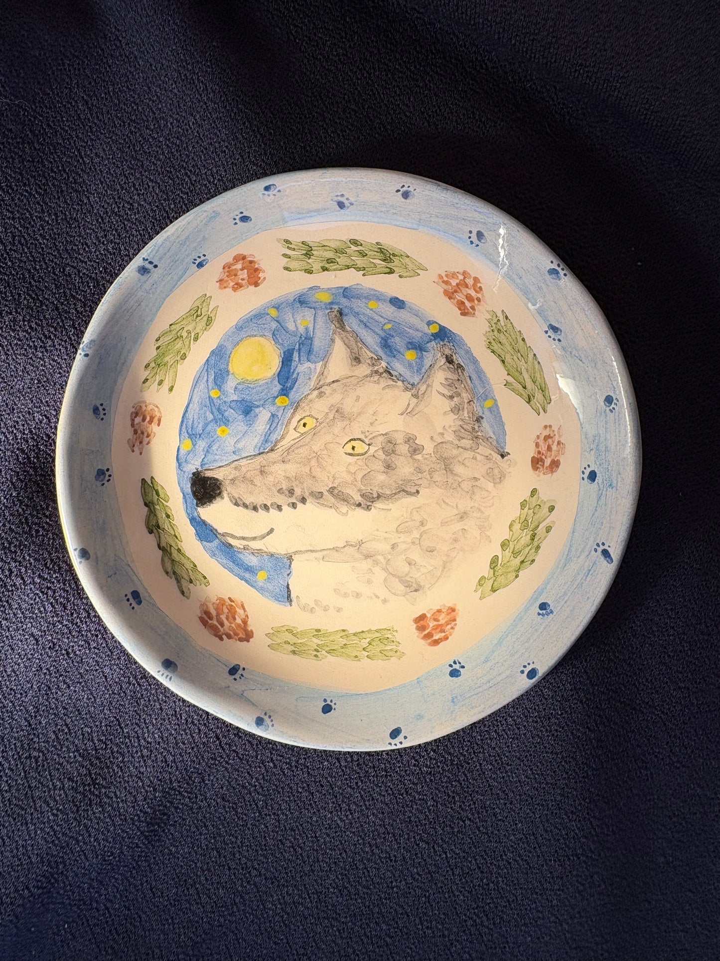 Moon Wolf Plate 10cm - Winter collection