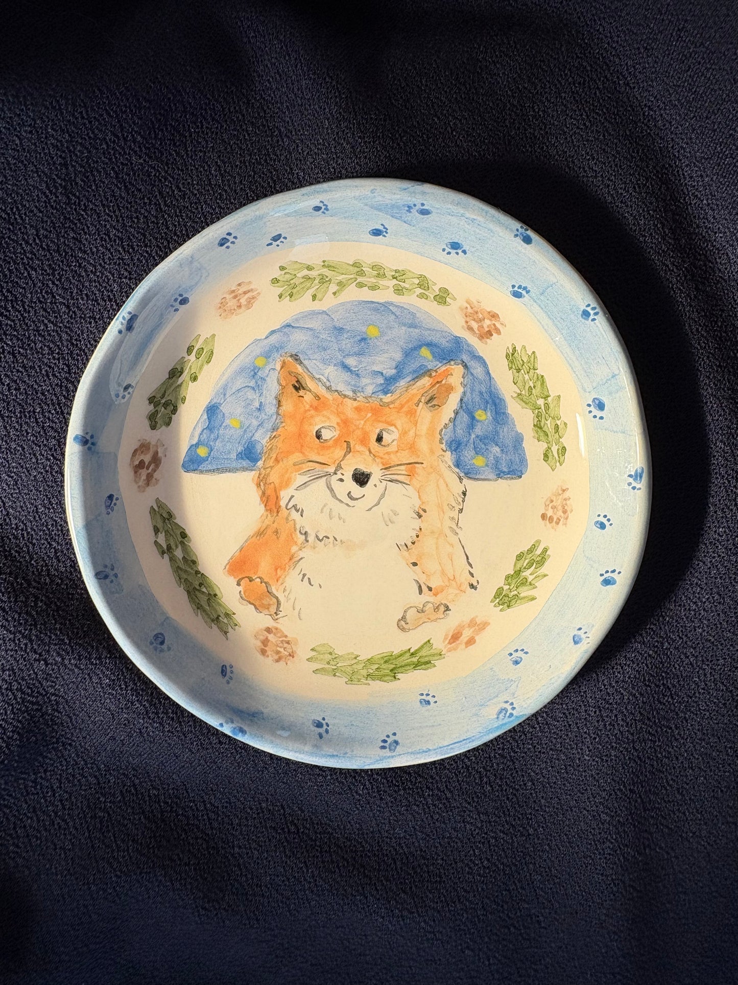 Starry Fox Plate 10cm - Winter collection
