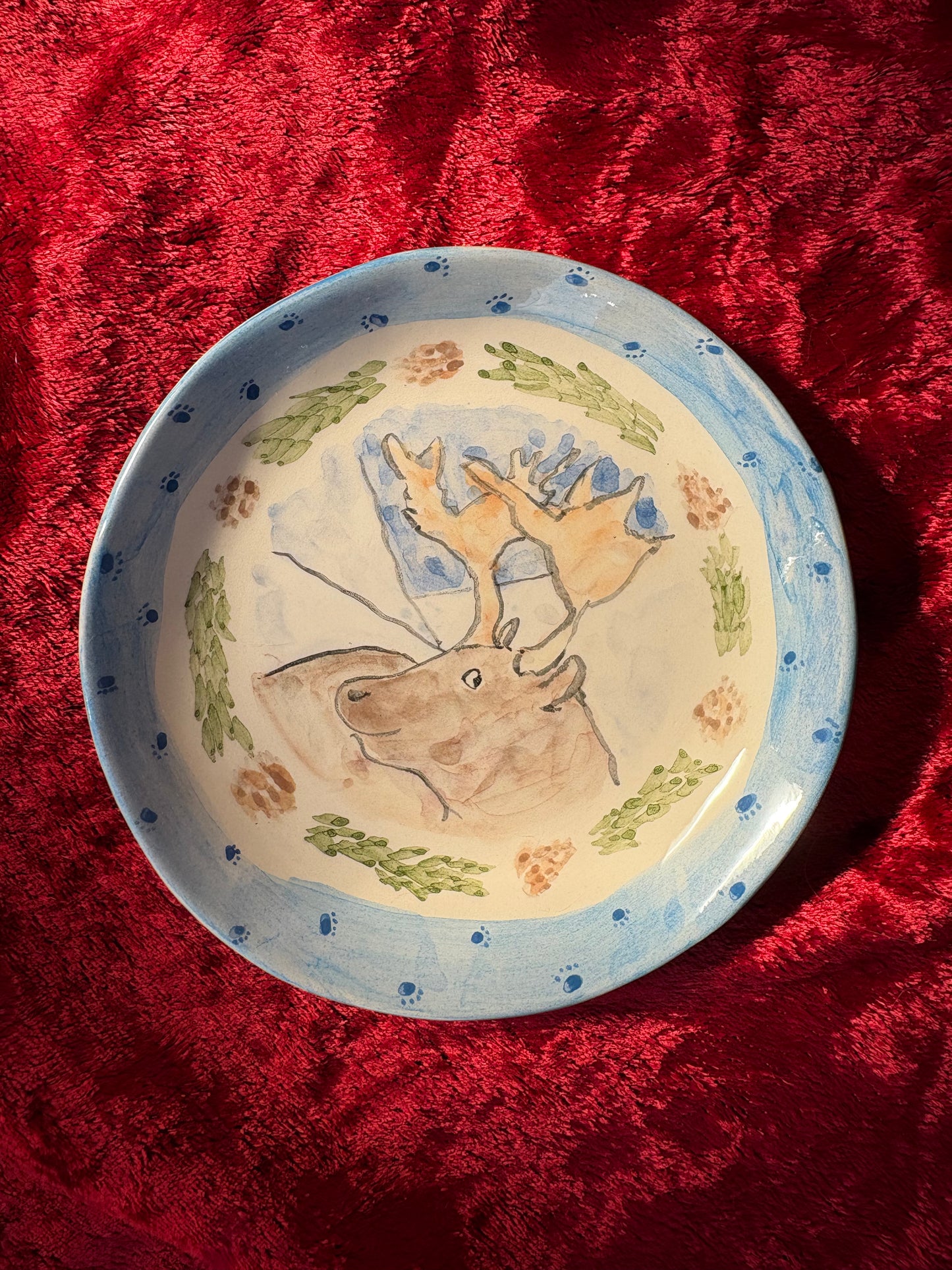 Smiling Moose Plate 10cm - Winter collection