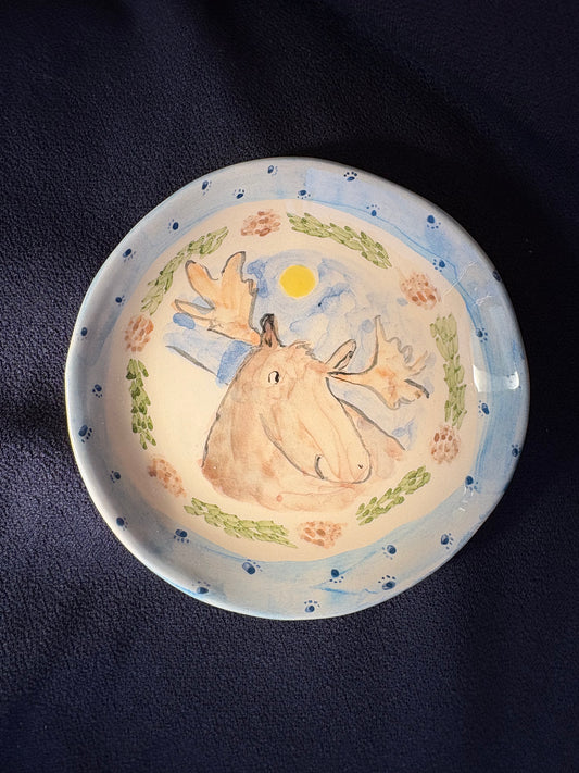 Happy Moose Plate 10cm - Winter collection