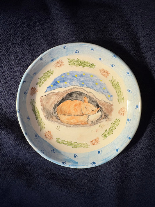 Dreaming Fox Plate 10cm - Winter collection