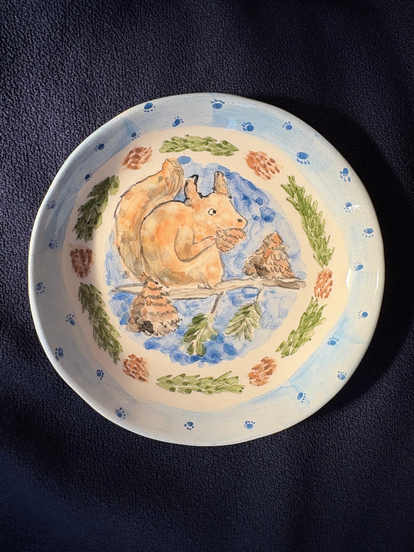 Playful Squirrel Plate 10cm -Winter collection