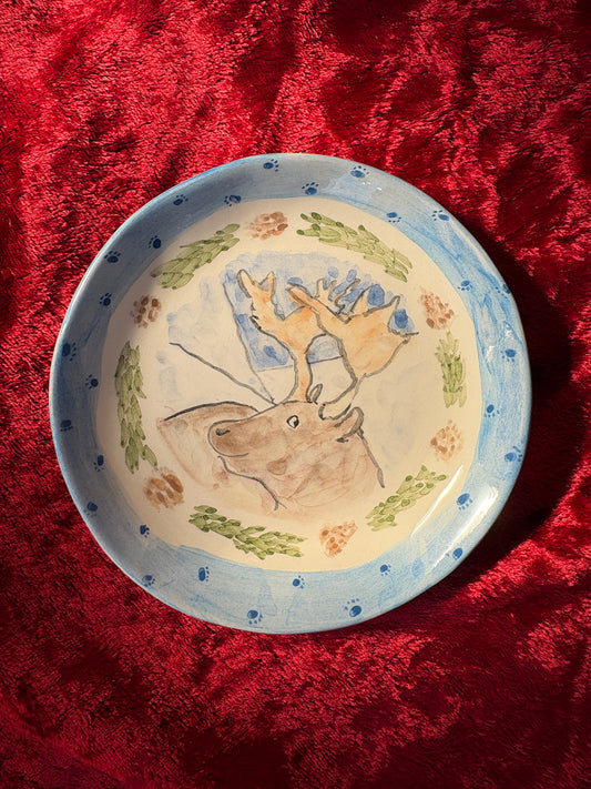 Smiling Moose Plate 10cm - Winter collection
