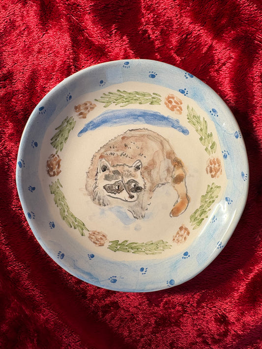 Winter Raccoon Plate 10cm - Winter collection