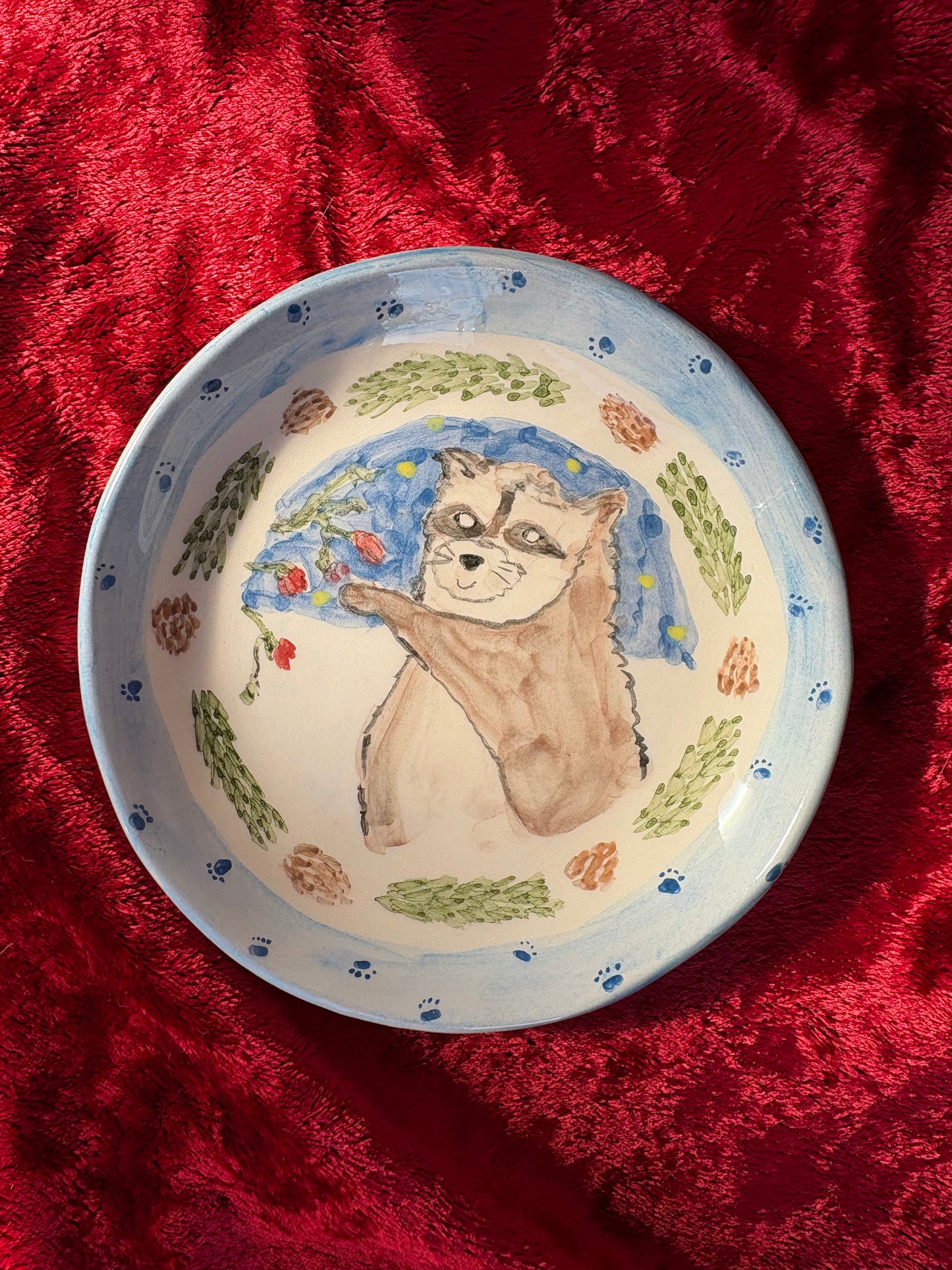 Joyful Raccoon Plate 10cm - Winter collection